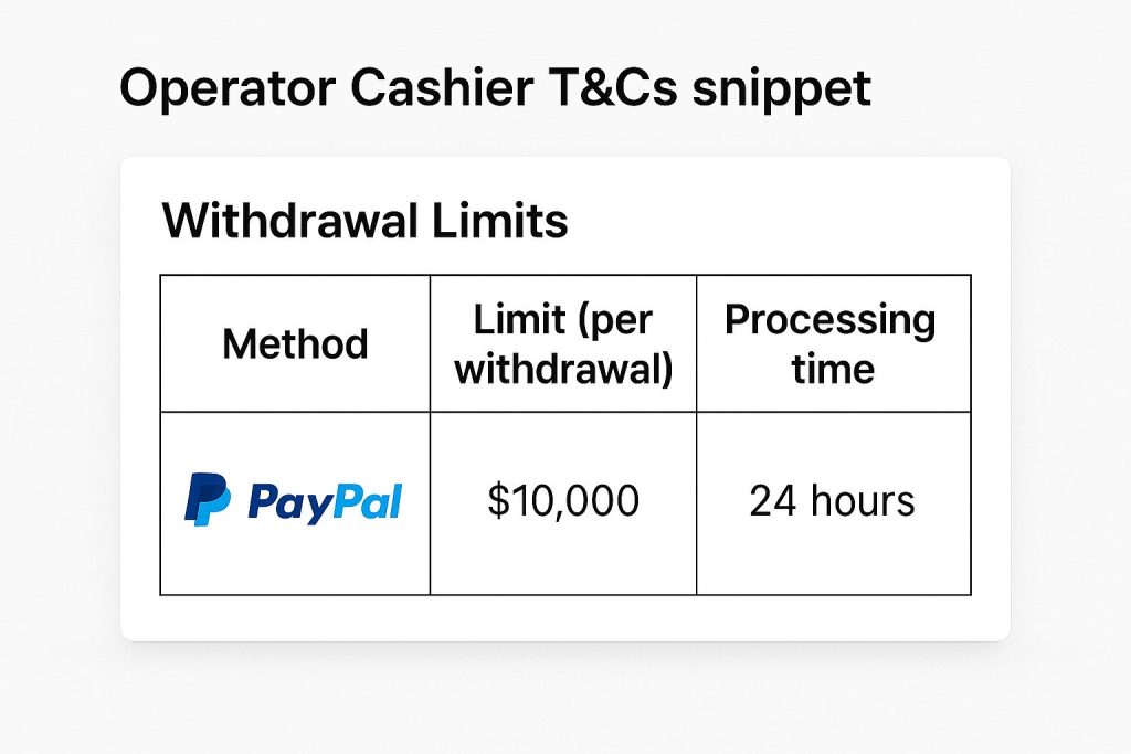 withdrawal limits table
