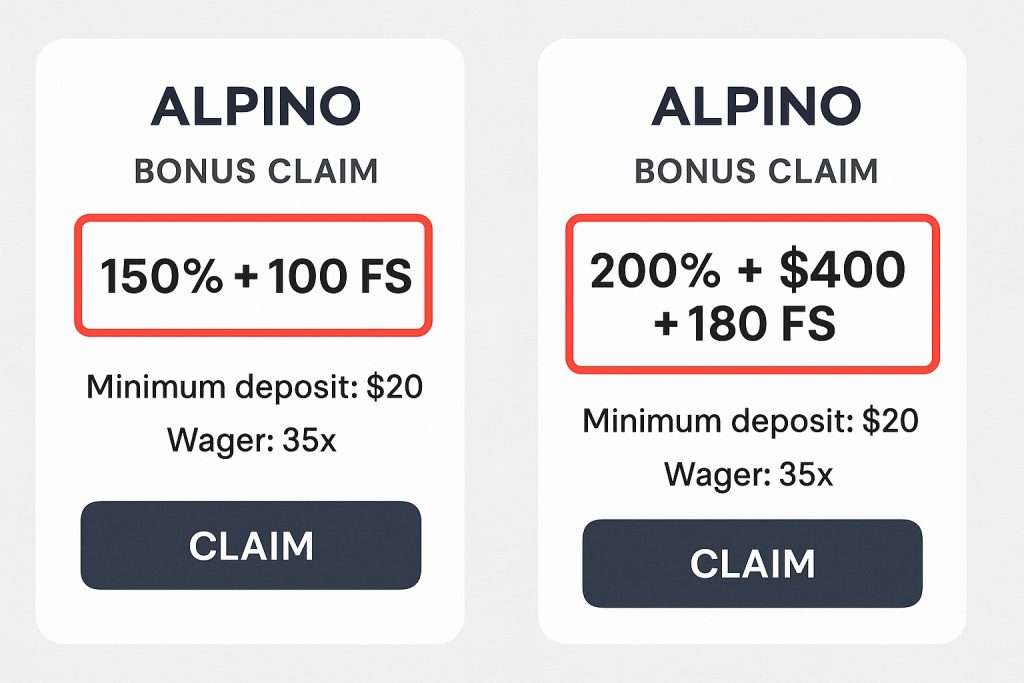 Alpino Casino Welcome Bonus